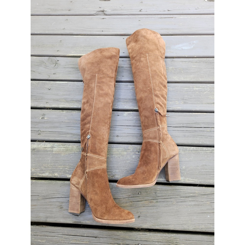 Dolce Vita Cash Over The Knee Thigh High Chestnut Suede Boots Size 8 - Picture 4 of 8
